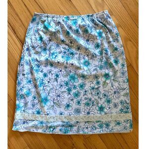 Vintage Y2k Cherokee Baby Blue Floral Lace Slip Skirt size Girls XL 14/16